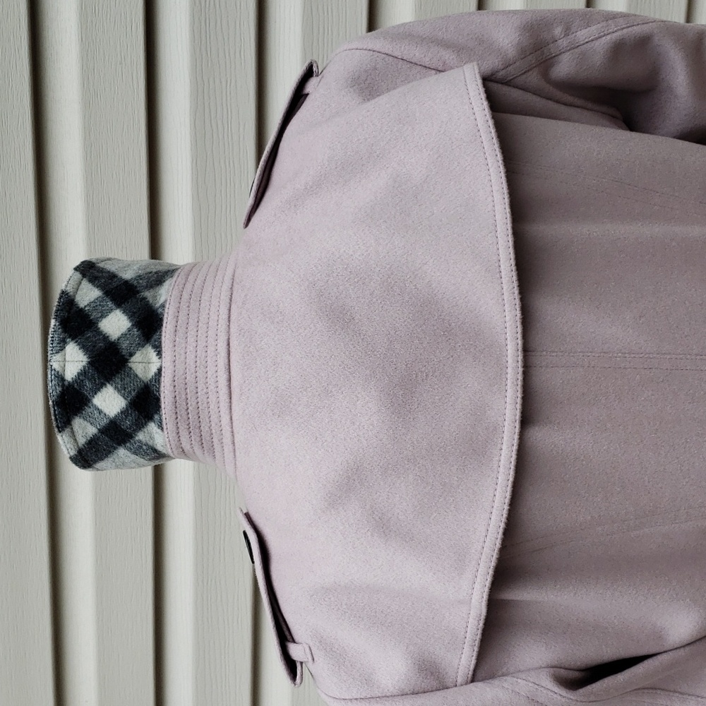 BURBERRY SANDRINGHAM 100% CASHMERE DOUBLE-BREASTED TRENCH COAT IN PALE ORCHID - Picture 8 of 16